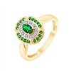Bague émeraude et diamant en or 9 carats