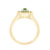 Bague émeraude et diamant en or 9 carats