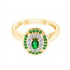 Bague émeraude et diamant en or 9 carats