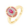 Bague rubis et diamant en or 9 carats