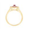 Bague rubis et diamant en or 9 carats