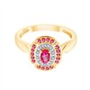 Bague rubis et diamant en or 9 carats