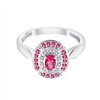 Bague rubis et diamant en or 9 carats