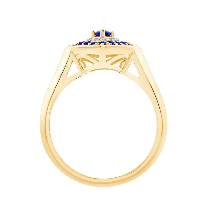 Bague saphir et diamant en or 9 carats