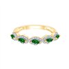 Bague trilogie émeraude et diamant en or 9 carats