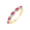 Bague rubis et diamant en or 9 carats