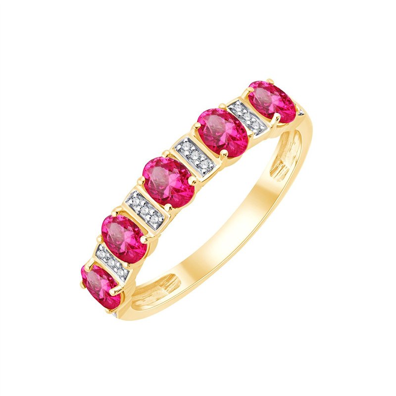 Bague rubis et diamant en or 9 carats