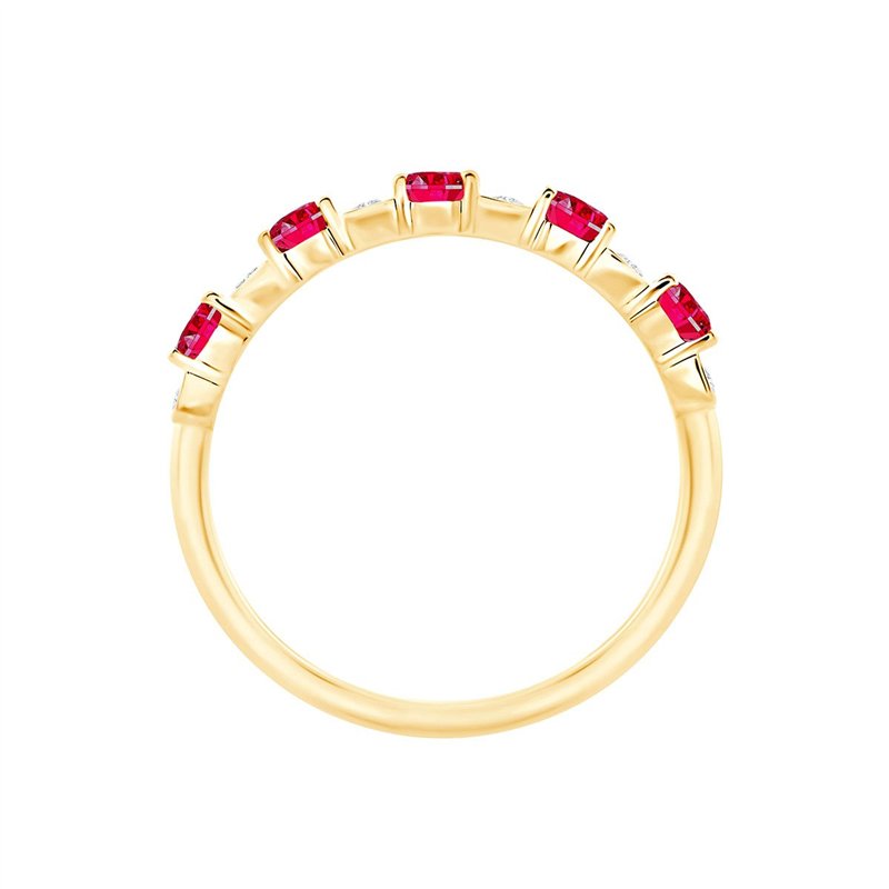 Bague rubis et diamant en or 9 carats