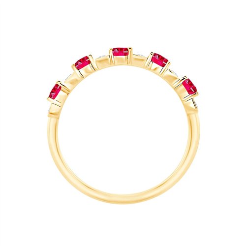 Bague rubis et diamant en or 9 carats