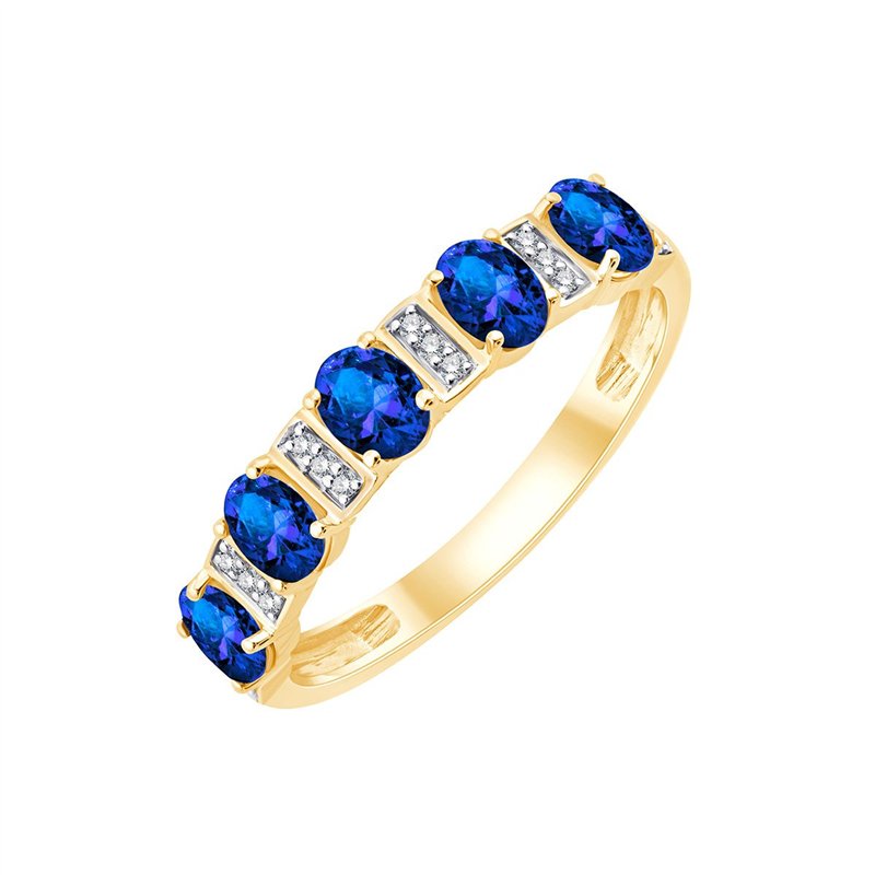 Bague saphir et diamant en or 9 carats