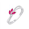 Bague toi et moi rubis et diamant en or 9 carats