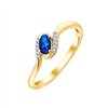 Bague saphir et diamant en or 9 carats