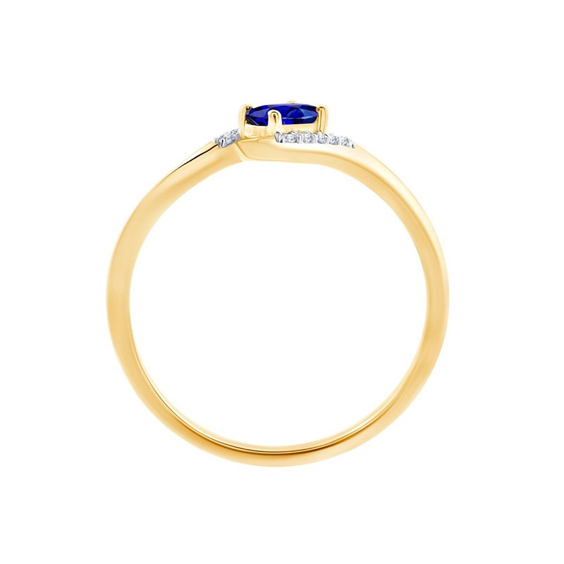 Bague saphir et diamant en or 9 carats