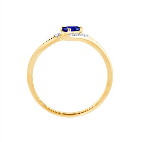 Bague saphir et diamant en or 9 carats