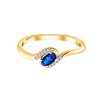 Bague saphir et diamant en or 9 carats