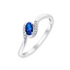 Bague saphir et diamant en or 9 carats