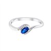 Bague saphir et diamant en or 9 carats