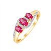 Bague toi et moi rubis et diamant en or 9 carats