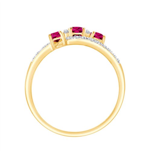 Bague toi et moi rubis et diamant en or 9 carats