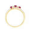 Bague toi et moi rubis et diamant en or 9 carats