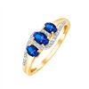 Bague toi et moi saphir et diamant en or 9 carats