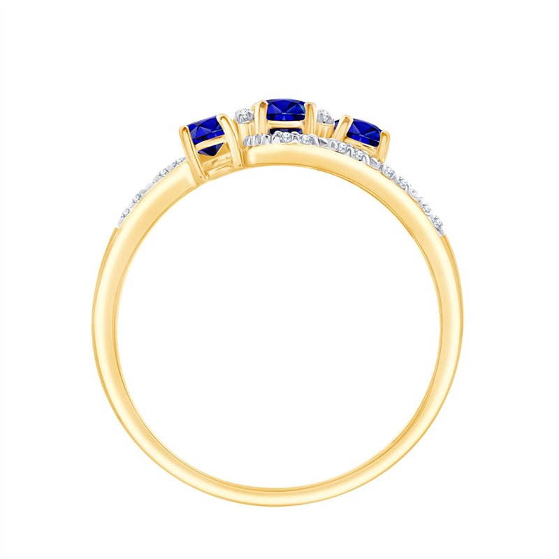 Bague toi et moi saphir et diamant en or 9 carats