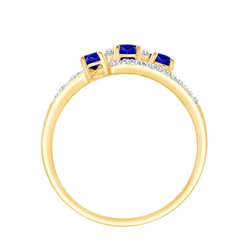 Bague toi et moi saphir et diamant en or 9 carats