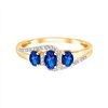Bague toi et moi saphir et diamant en or 9 carats