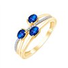 Bague toi et moi saphir et diamant en or 9 carats