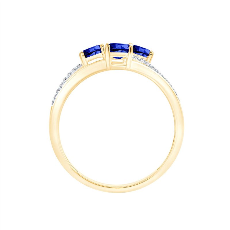 Bague toi et moi saphir et diamant en or 9 carats