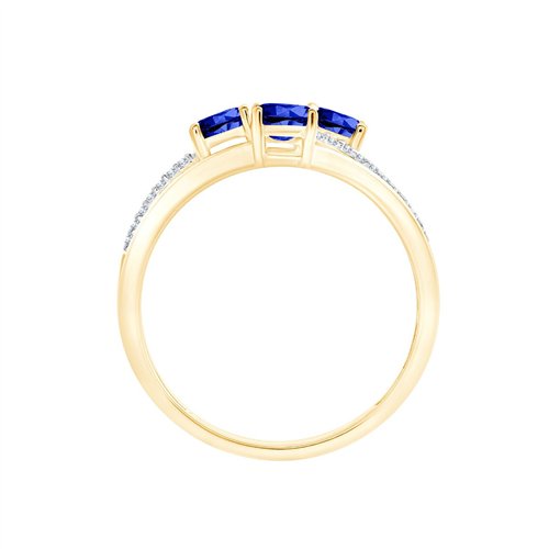 Bague toi et moi saphir et diamant en or 9 carats