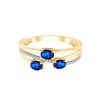 Bague toi et moi saphir et diamant en or 9 carats