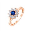 Solitaire entouré saphir et diamant en or 9 carats