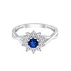 Solitaire entouré saphir et diamant en or 9 carats