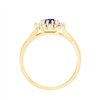 Solitaire entouré saphir et diamant en or 9 carats