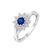Solitaire entouré saphir et diamant en or 9 carats