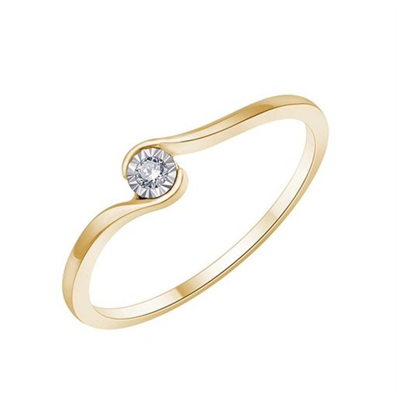 Solitaire diamant en or 9 carats
