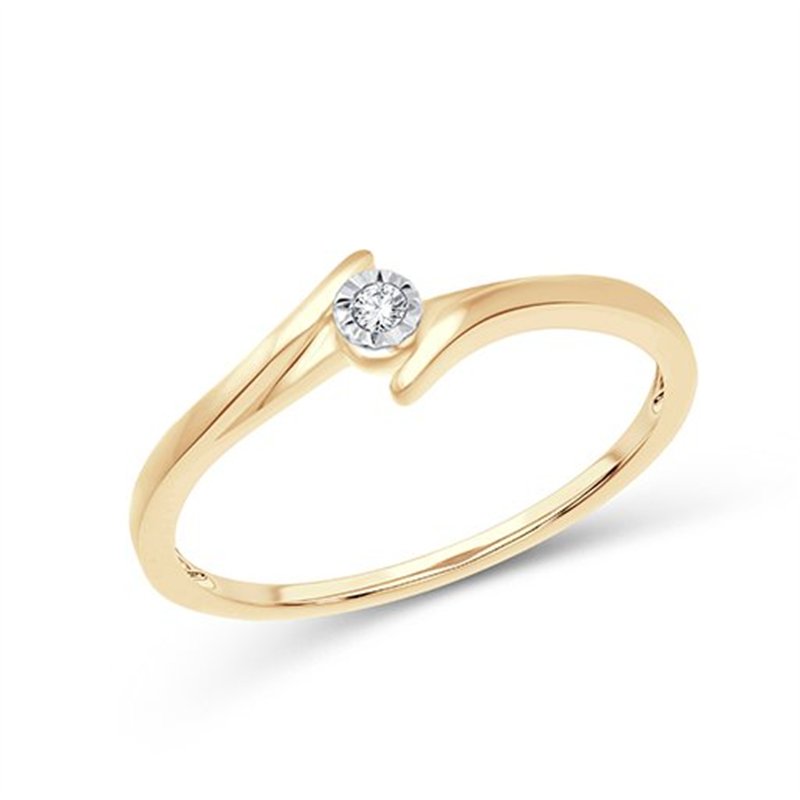 Solitaire serti clos diamant en or 9 carats