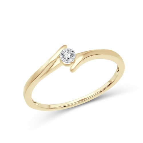 Solitaire serti clos diamant en or 9 carats