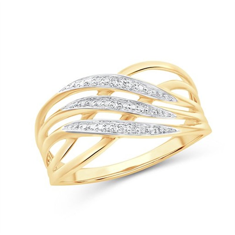 Bague serti clos diamant en or 9 carats