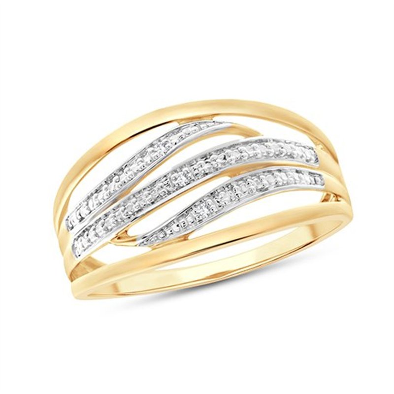 Bague trilogie diamant en or 9 carats