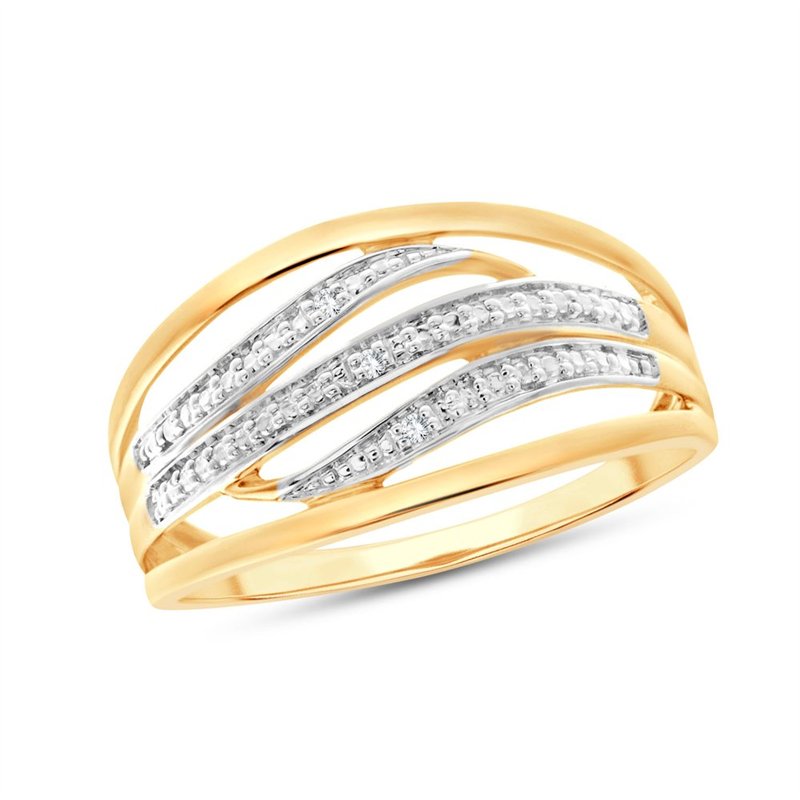 Bague trilogie diamant en or 9 carats