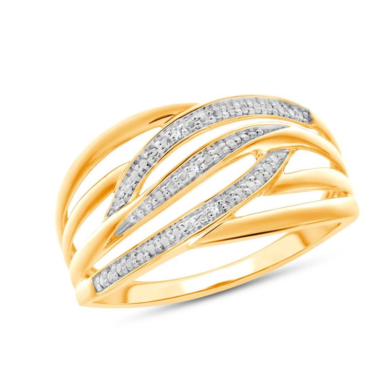 Bague serti clos diamant en or 9 carats