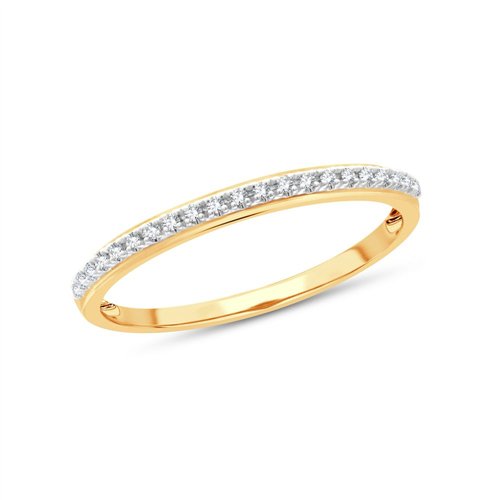 Demi Alliance serti clos diamant en or 9 carats
