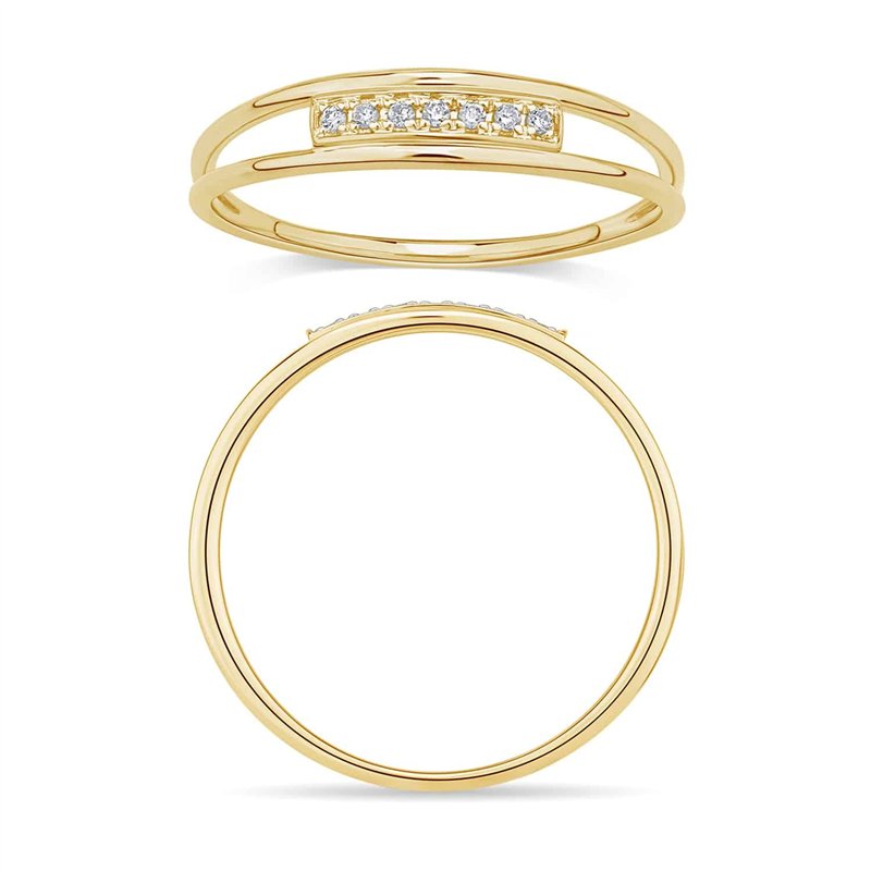 Bague trilogie diamant en or 9 carats