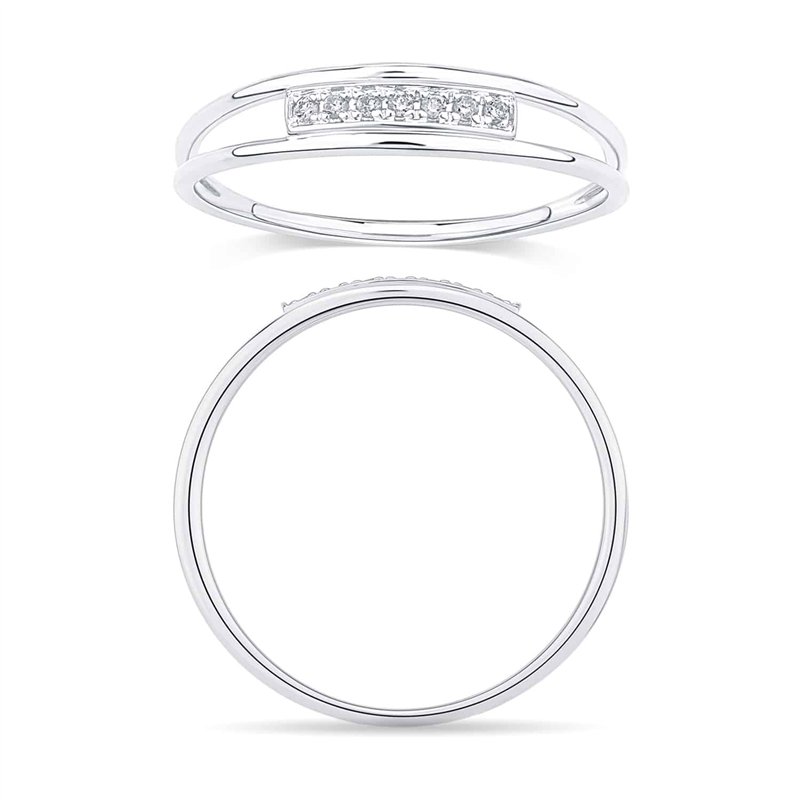 Bague trilogie diamant en or 9 carats