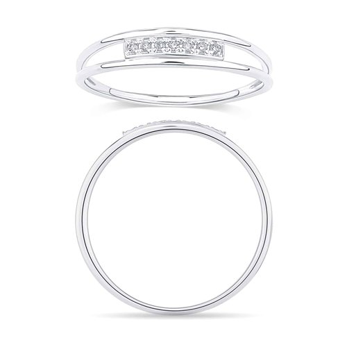 Bague trilogie diamant en or 9 carats