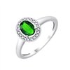 Bague émeraude et diamant en or 9 carats