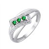 Bague émeraude et diamant en or 9 carats