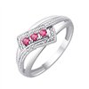 Bague rubis et diamant en or 9 carats